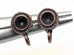 Пуссеты (&quot;гвоздики&quot;) №118 с сеттингом 4мм 15,5*12,5*7,5мм античная медь (литьё) (1 пара)