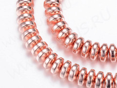 Бусина каменная Рондель 52 шайба 4,5*4,5*2мм Гематит синт. розовое золото (камни) (НИТЬ)