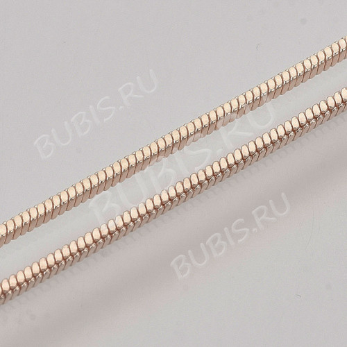 Шнур с замочком 59 Цепочка для кулона 1мм розовое золото (Brass) (60см)