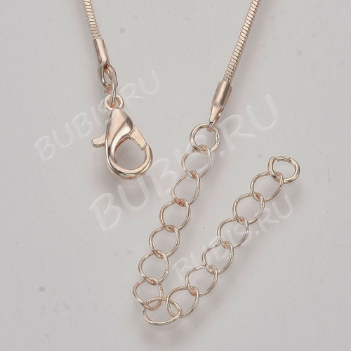 Шнур с замочком 59 Цепочка для кулона 1мм розовое золото (Brass) (60см)