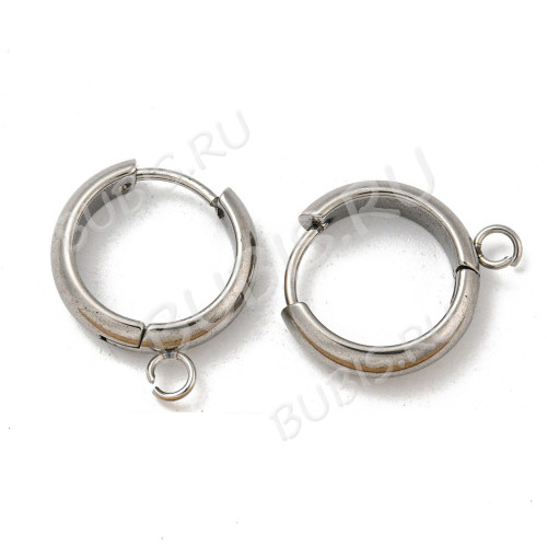 Швензы-кольца №22 стальные Конго с петелькой 16*4мм цвет платины (Хирургическая сталь)(1 пара)