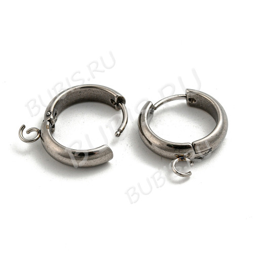 Швензы-кольца №22 стальные Конго с петелькой 16*4мм цвет платины (Хирургическая сталь)(1 пара)