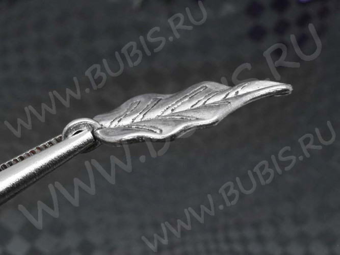 Подвеска Листик 36 3D 30*17*2,2мм античное серебро (литьё)