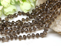 (СКИДКИ!!!) Бусина Абакус гранёный 8*8*5,5мм Хрусталь раухтопаз прозрачный (имитация Сваровски) (10шт.)