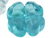 Бусина акрил Цветочек 57 гранёный 11*11*4,5мм голубо-бирюзовый прозрачный (акрил)
