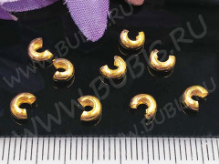 Обжимная бусина 02 разъёмная покрывная 4*2,7мм золотистая (Brass) (10шт.)