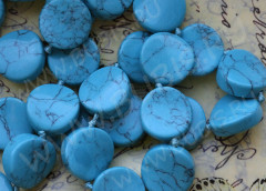 Бусина каменная Круг 05 изогнутый 16*16*6мм Бирюза голубая (камни)