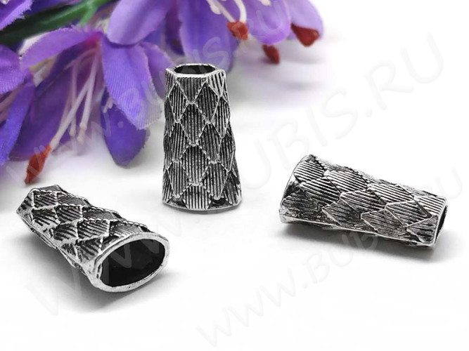 231 Шапочка Конус концевик 23*13*9мм античное серебро (литьё)