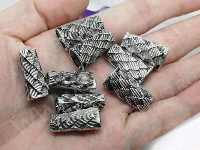 231 Шапочка Конус концевик 23*13*9мм античное серебро (литьё)