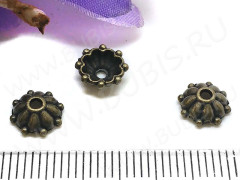 (СКИДКИ!!!) 240 Шапочка-колпачок 8*7,5*3мм античная бронза (литьё) (10шт)