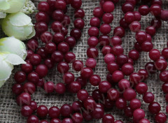 Бусина округлая 7,5-8мм Кварцит тонир. т.вишнёвый (камни)