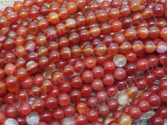 (ОПТ) Бусина округлая ГЛАДКАЯ 8мм Сердолик натуральный (камни) (НИТЬ)