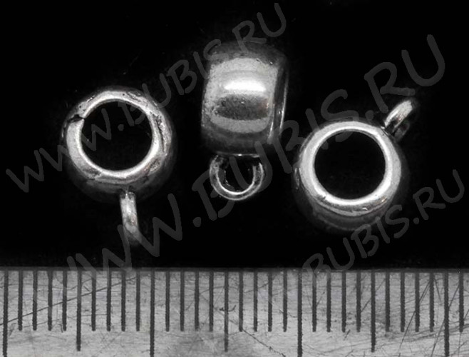 Бусина с петлёй 033 Бейл классика 11,3*8*5,3мм античное серебро (литьё)