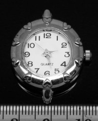 Заготовка для часов 130 Округлая сердечки 30,5*25*7,6мм цвет платины+белый (часы)