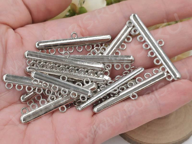 315 Коннектор классика на 8 нитей 42,5*11*2,5мм цвет платины (литьё)