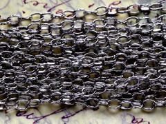 Цепочка I026 с узором звено 5*3,5мм черный никель (Iron) (50см)