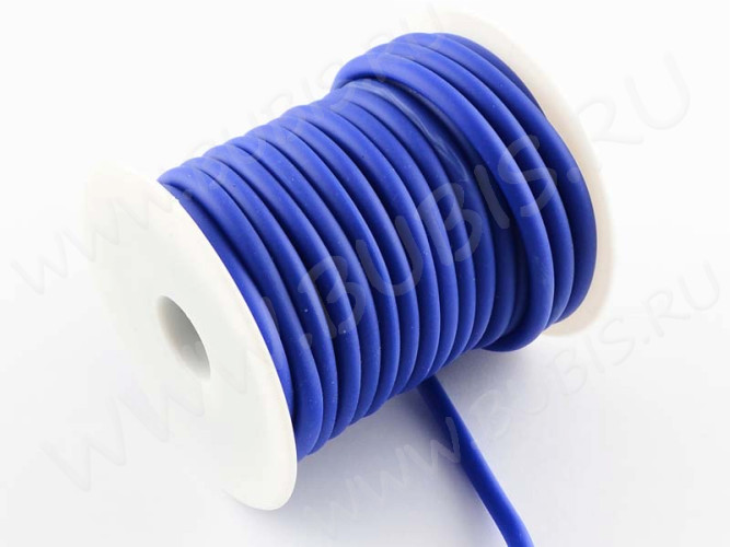 Полиуретановый шнур 07 5мм ПОЛЫЙ (3мм) синий матовый (1м)