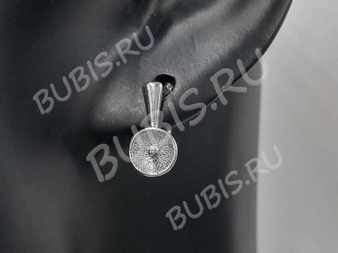 Швензы с английским замком №109 Тарелочки со штырьком 16*13*7мм цвет платины (Brass с родированием) (1 пара)