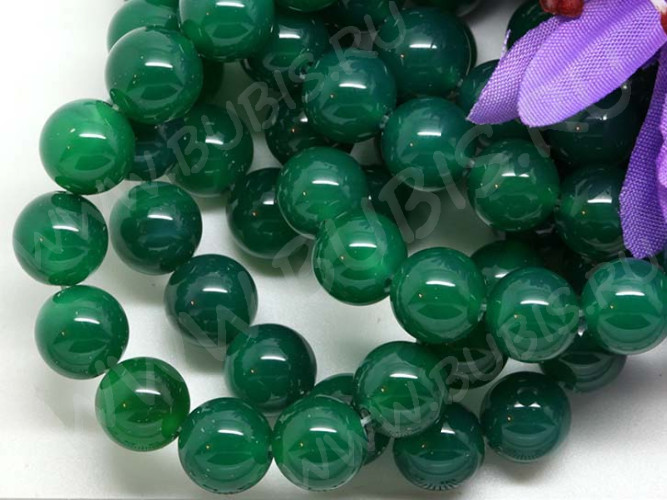 (ОПТ) Бусина округлая 8мм Жадеит "Нефрит" т.зелёный (камни) (НИТЬ)