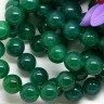 Купить (ОПТ) Бусина округлая 8мм Жадеит "Нефрит" т.зелёный (камни) (НИТЬ) с доставкой по России