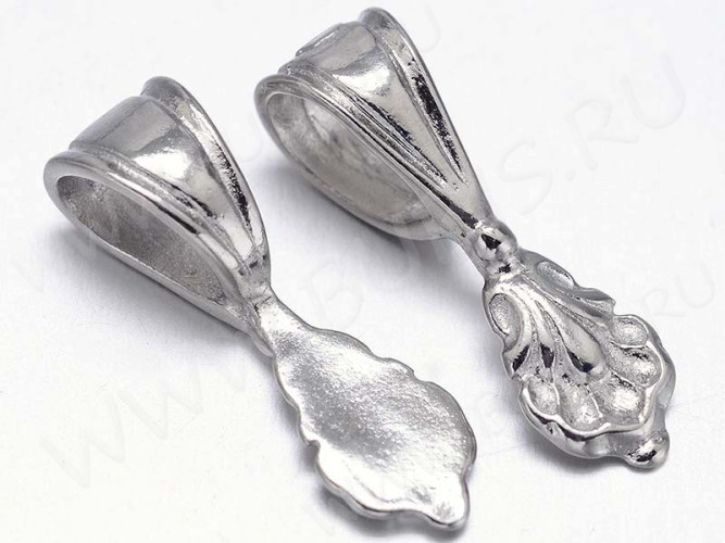 Бейл для приклеивания 07 с узором 21*6*6мм цвет платины (Brass)