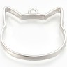 Подвеска Рамка 14 Морда Кошки 29*27*3,6мм цвет платины (литьё) Купить Подвеска Рамка 14 Морда Кошки 29*27*3,6мм цвет платины (литьё) с доставкой по России
