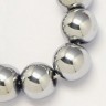 Купить (СКИДКИ!!!) Бусина округлая 10мм Гематит т.серебристый (камни) (10шт) с доставкой по России