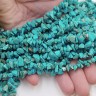 Купить Крошка (галтовка) каменная 234 5-9мм Говлит голубо-бирюзовый (камни) (длинная нить прим. 90см) с доставкой по России