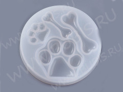 Молд 108 для эпоксидной смолы Лапы и Кости 75*75*12мм (силикон)