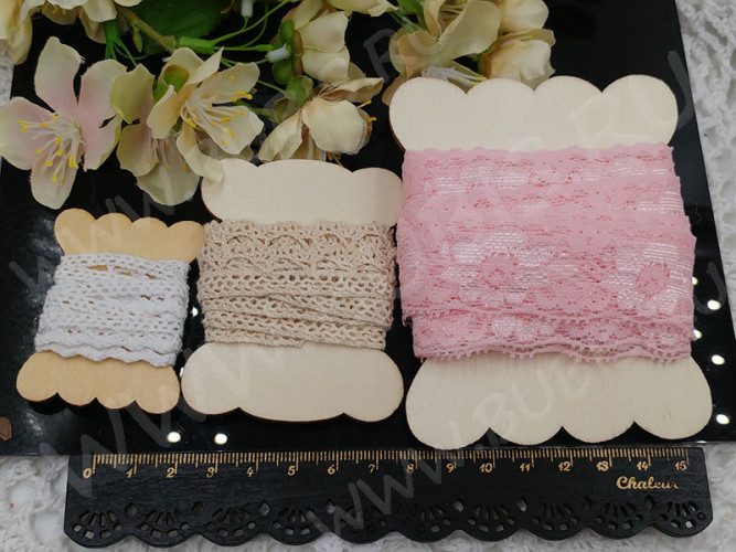 Катушка 06 деревянная ретро плоская без рисунка малая 54*40*1,6мм св.бежевая (фанера) (упаковка и хранение)