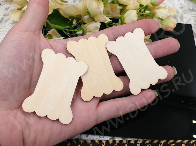 Катушка 06 деревянная ретро плоская без рисунка малая 54*40*1,6мм св.бежевая (фанера) (упаковка и хранение)