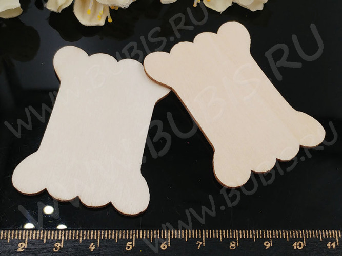 Катушка 06 деревянная ретро плоская без рисунка малая 54*40*1,6мм св.бежевая (фанера) (упаковка и хранение)