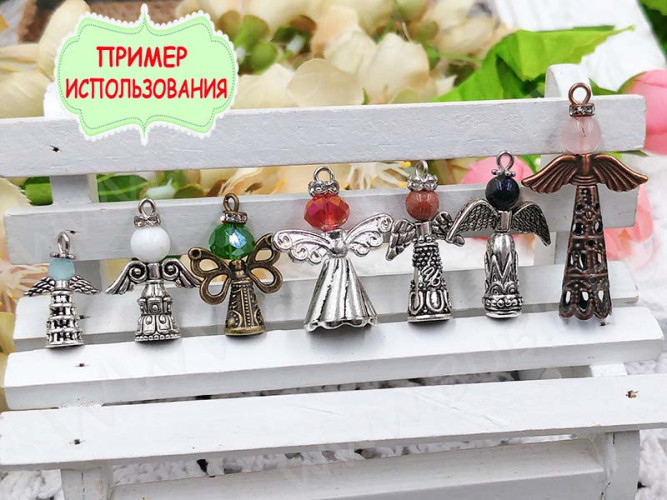 Бусина 188 Крылья 15 3D 21,5*7,5*3мм античное серебро (литьё)