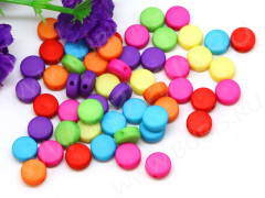 (СКИДКИ!!!) Бусина Таблетка 04 матовая 8,3*8,3*4мм МИКС яркий непрозрачный (акрил) (50шт.)