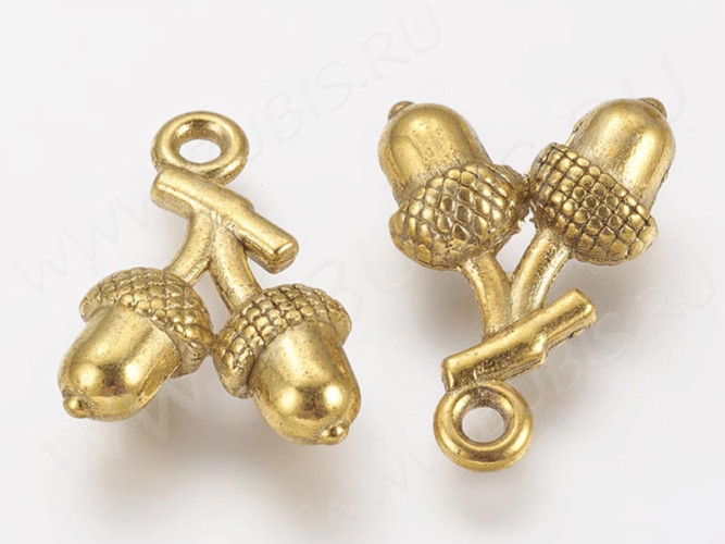 Подвеска Жёлуди 03 16,5*11*4мм античное золото (литьё) (10шт)