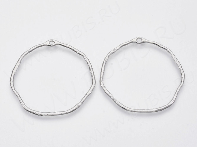 Подвеска Рамка 54 Округлая  44*43*2,5мм цвет платины (литьё)