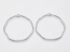 Подвеска Рамка 54 Округлая  44*43*2,5мм цвет платины (литьё)