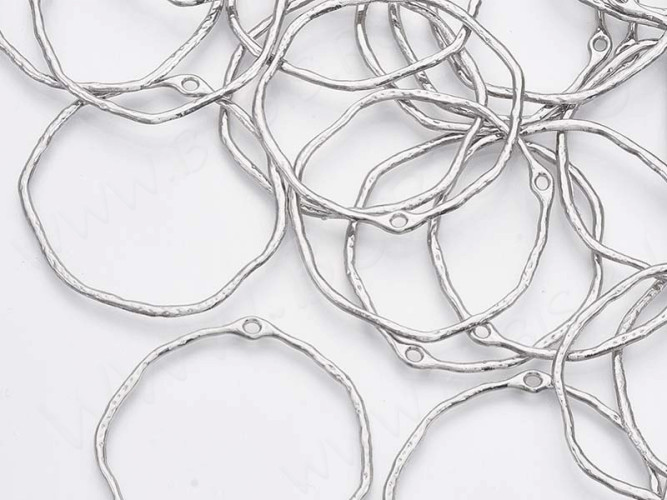 Подвеска Рамка 54 Округлая  44*43*2,5мм цвет платины (литьё)