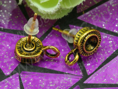 Пуссеты (&quot;гвоздики&quot;) №118 с сеттингом 4мм 15,5*12,5*7,5мм античное золото (литьё) (1 пара)