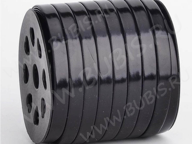 Шнур кожаный 59 плоский кожзам полоска 10*2мм чёрный (1м)