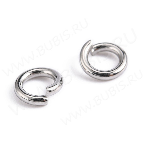 Колечки одинарные 6*1,2мм цвет платины (Хирургическая сталь) (50шт.)