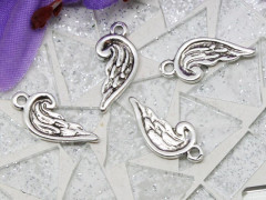(СКИДКИ!!!) Подвеска Крыло 04 двустороннее тонкое 19,5*9,5*1мм античное серебро (литьё) (10шт.)