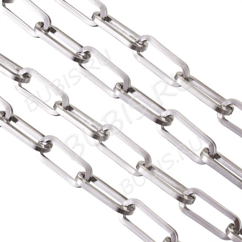 Цепочка S82 Овальное плоское звено 18*7*1,6мм цвет платины (Хирургическая сталь) (50см)