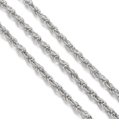 Цепочка S95 Ювелирная сталь канатная 3мм цвет платины (Хирургическая сталь) (50см)  