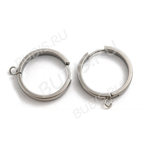 Швензы-кольца №23 стальные Конго с петелькой 24*4мм цвет платины (Хирургическая сталь)(1 пара)
