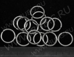 Колечки обычные толстые 14*1,5мм цвет платины (Iron) (10шт.)