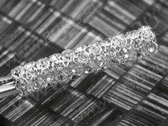 Рондель со стразами 10 6*6*2,8мм серебристый с прозрачными стразами (Brass и стекло)