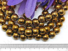 (СКИДКИ!!!) Бусина округлая 8мм Гематит т.золотистый (камни) (10шт.)