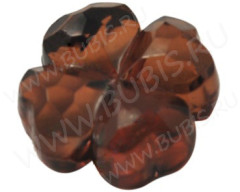 Бусина акрил Цветочек 57 гранёный 11*11*4,5мм коричневый прозрачный (акрил)