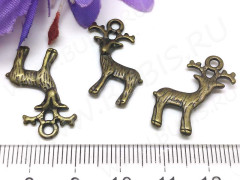 Подвеска Олень 04 3D 23*19*2,8см античная бронза (литьё)